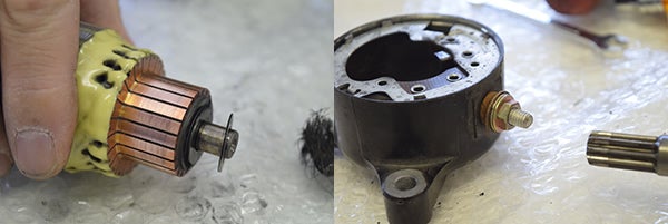 XJR400R セルモーター ブラシ清掃