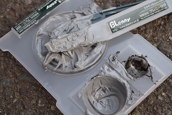 XJR400R エンジンフィン パテ盛