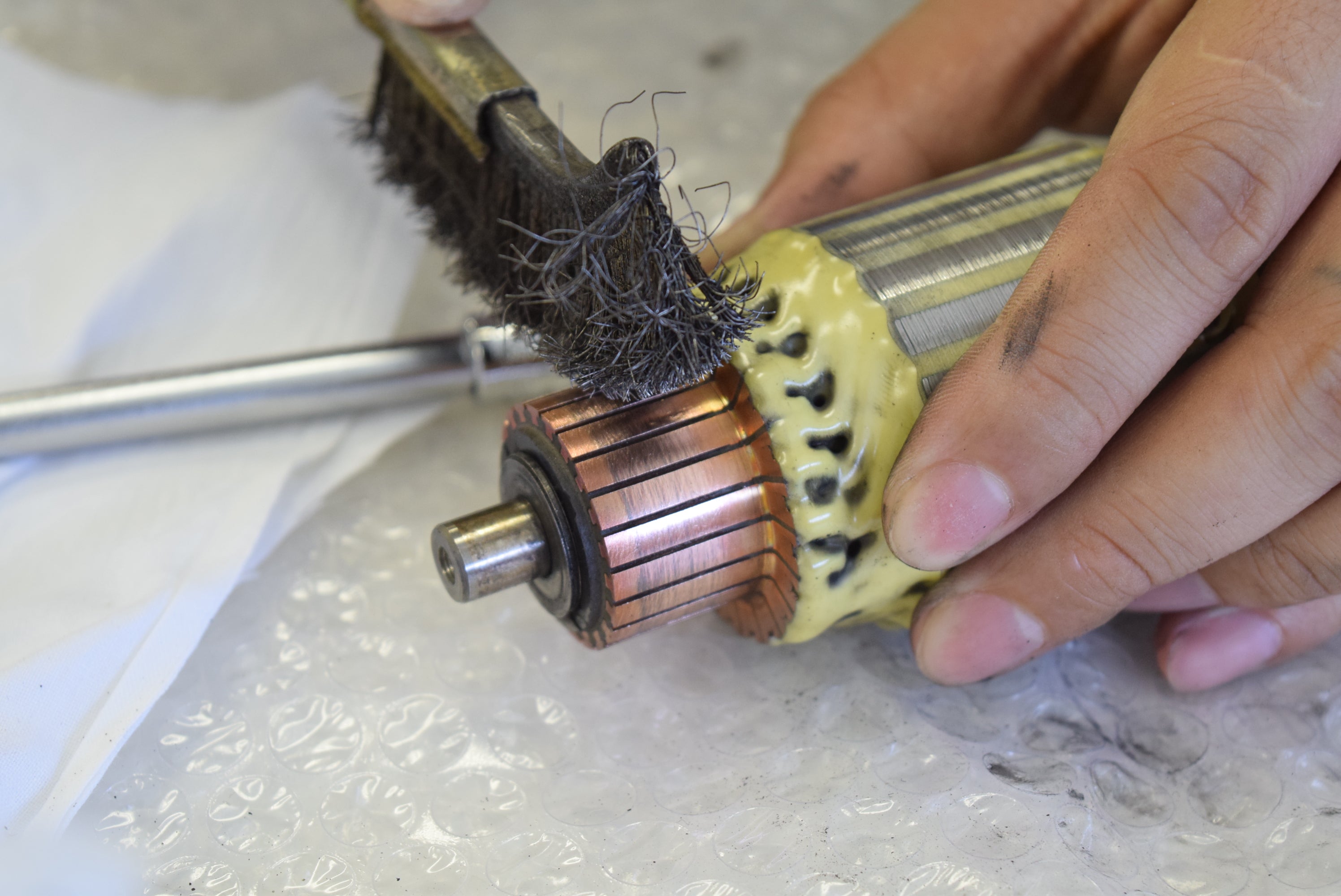 XJR400R セルモーター ブラシ清掃