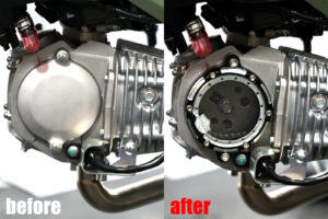 クロスカブ110 JA60にスケルトンカムギアカバーを装着｜カムギアが見える新商品を手軽に取付